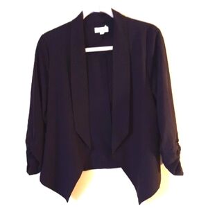 Black Open Front Blazer